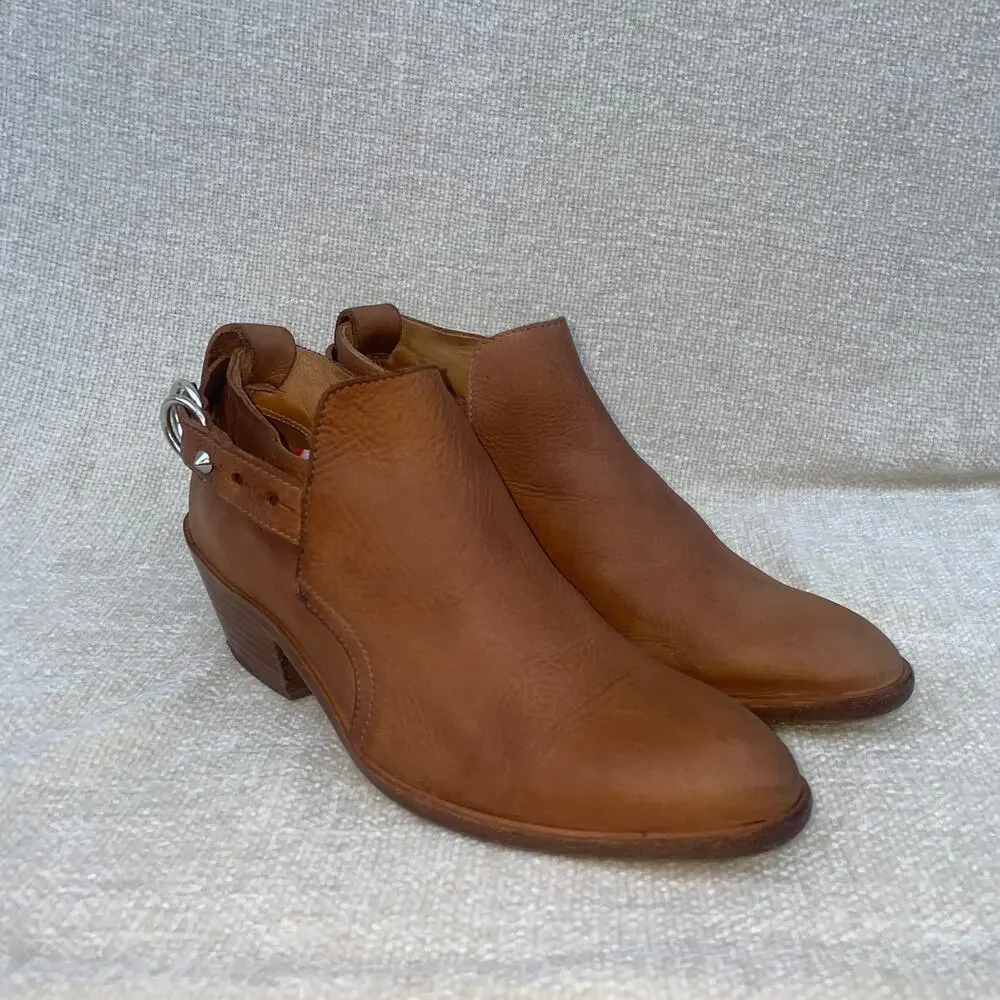 Rag & Bone Harrow Suede Leather Ankle Boots in Camel 6.5